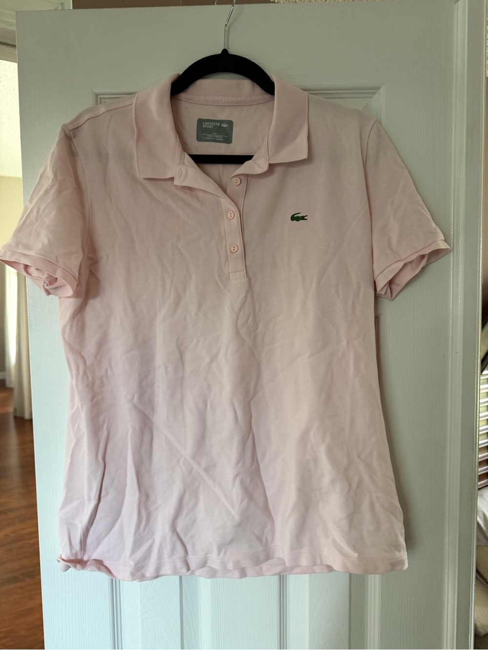 Lacoste Women’s Pale Pink Short Sleeve Polo Shirt